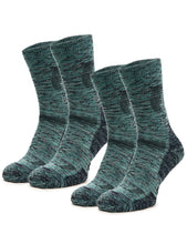 Load image into Gallery viewer, Merino Wool Hiking Socks - (Pack of 2) Melange Green