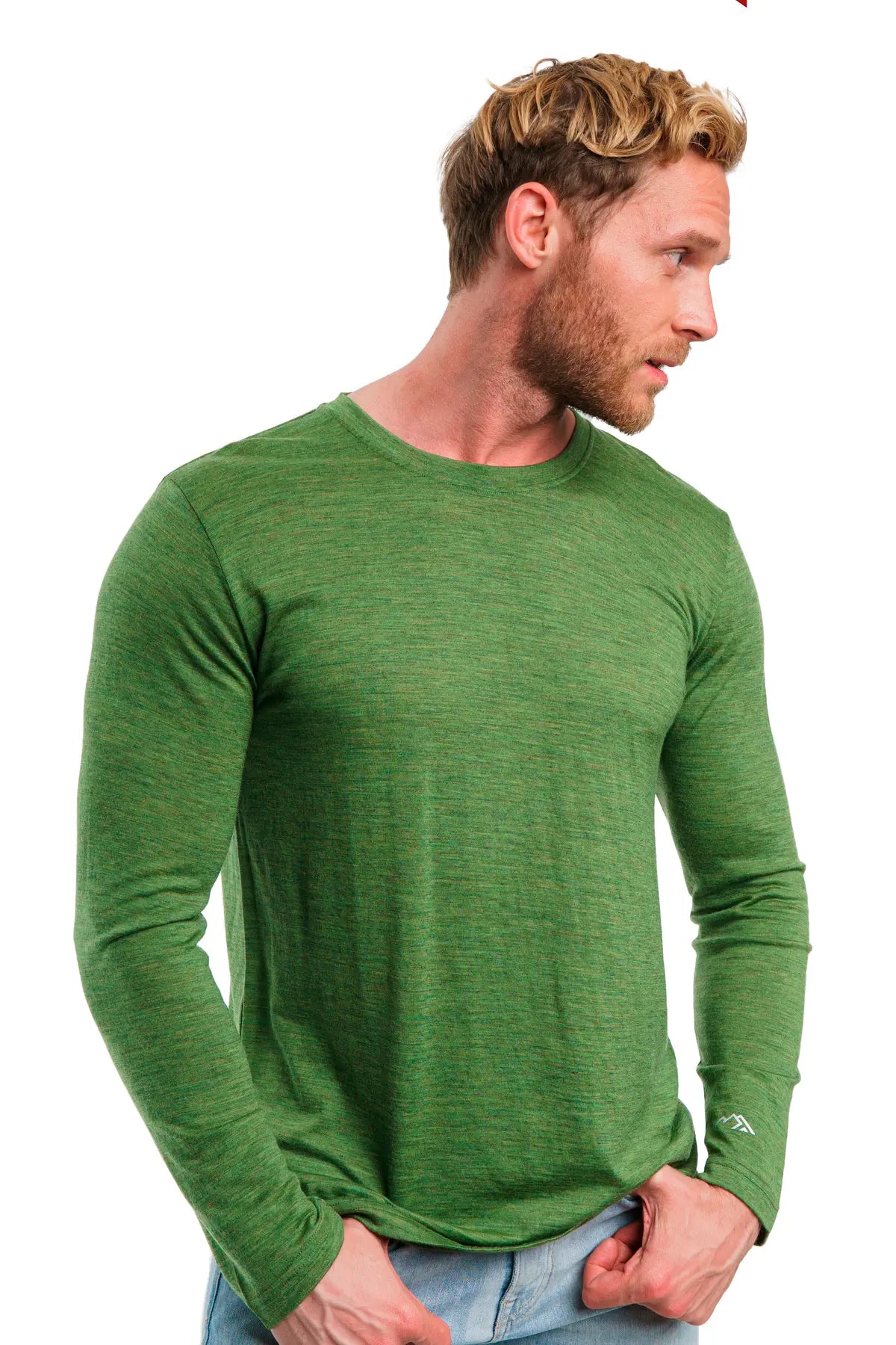 Men's Long Sleeve Merino Wool Tech Tee | VOORMI, Dark Olive / S