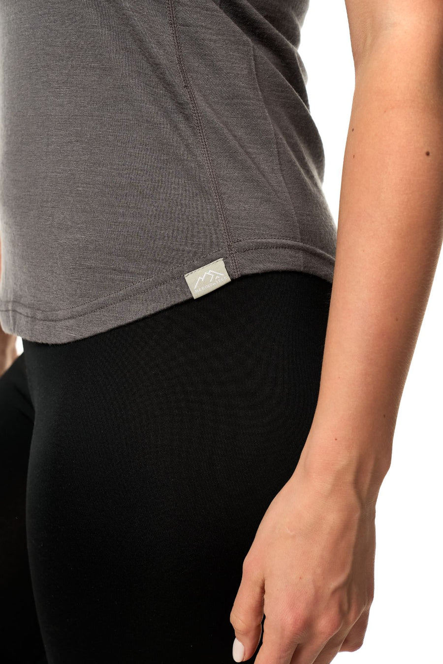 Women's Merino Wool Highneck Tank Top Perfect Grey — view 4