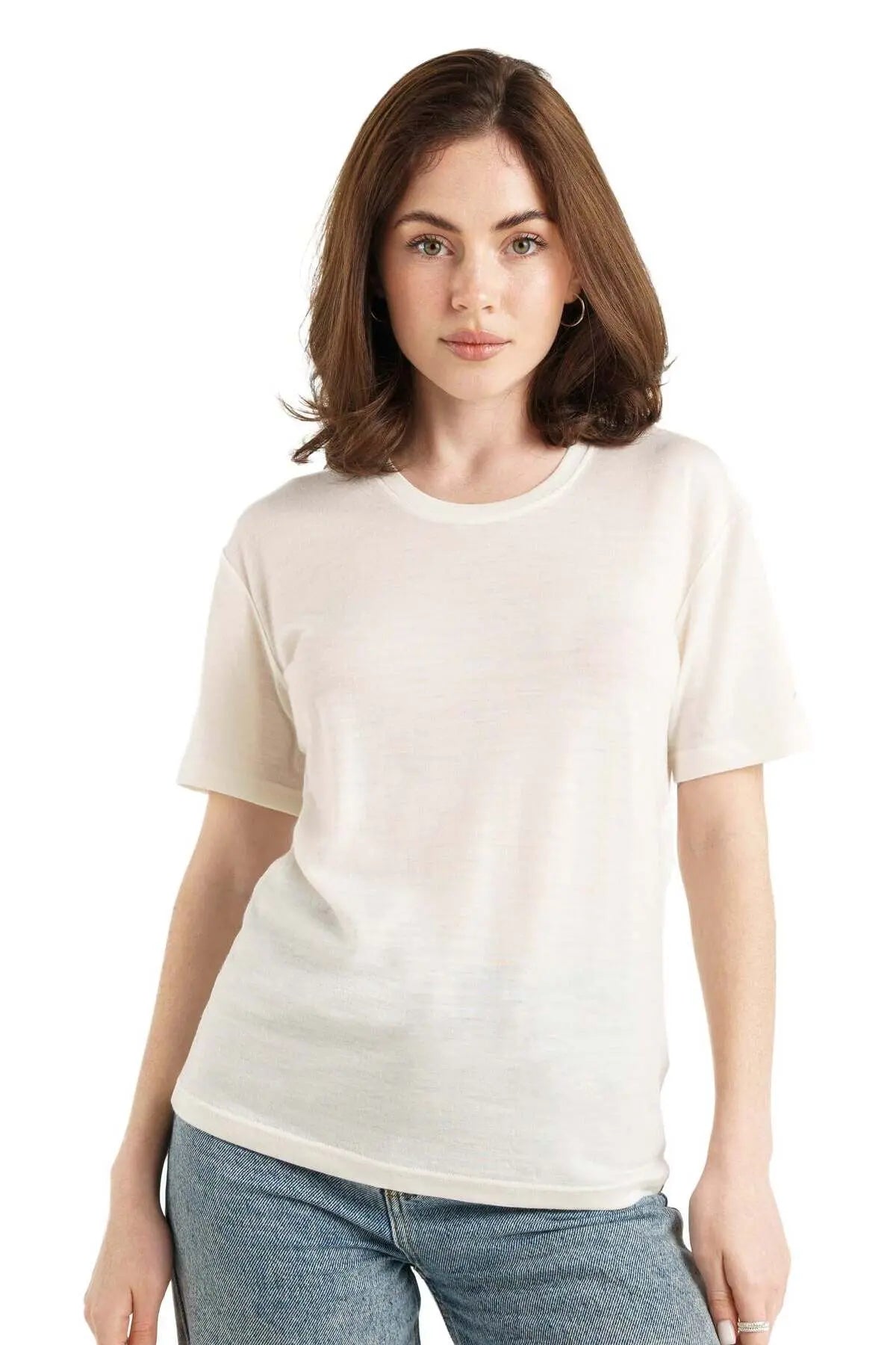 Merino T shirt 180 Off White Crewneck