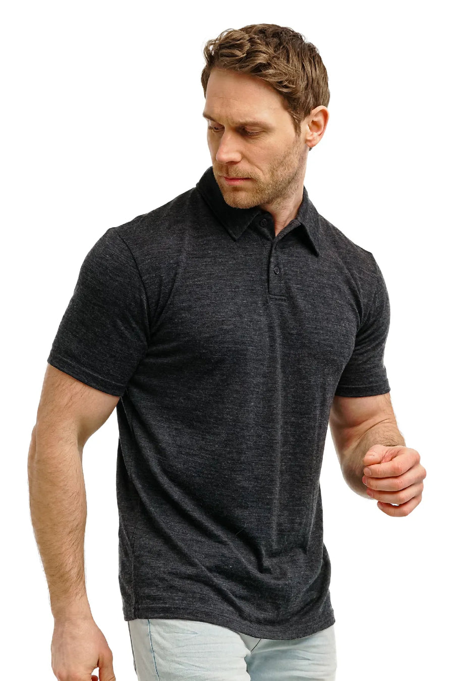Men's Merino Polo 180 Charcoal Grey — view 3