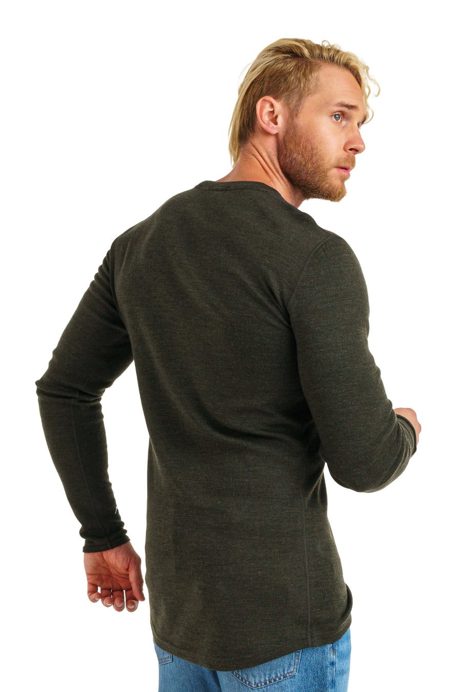 Men's Merino Long Sleeve 320 Army Green — view 2