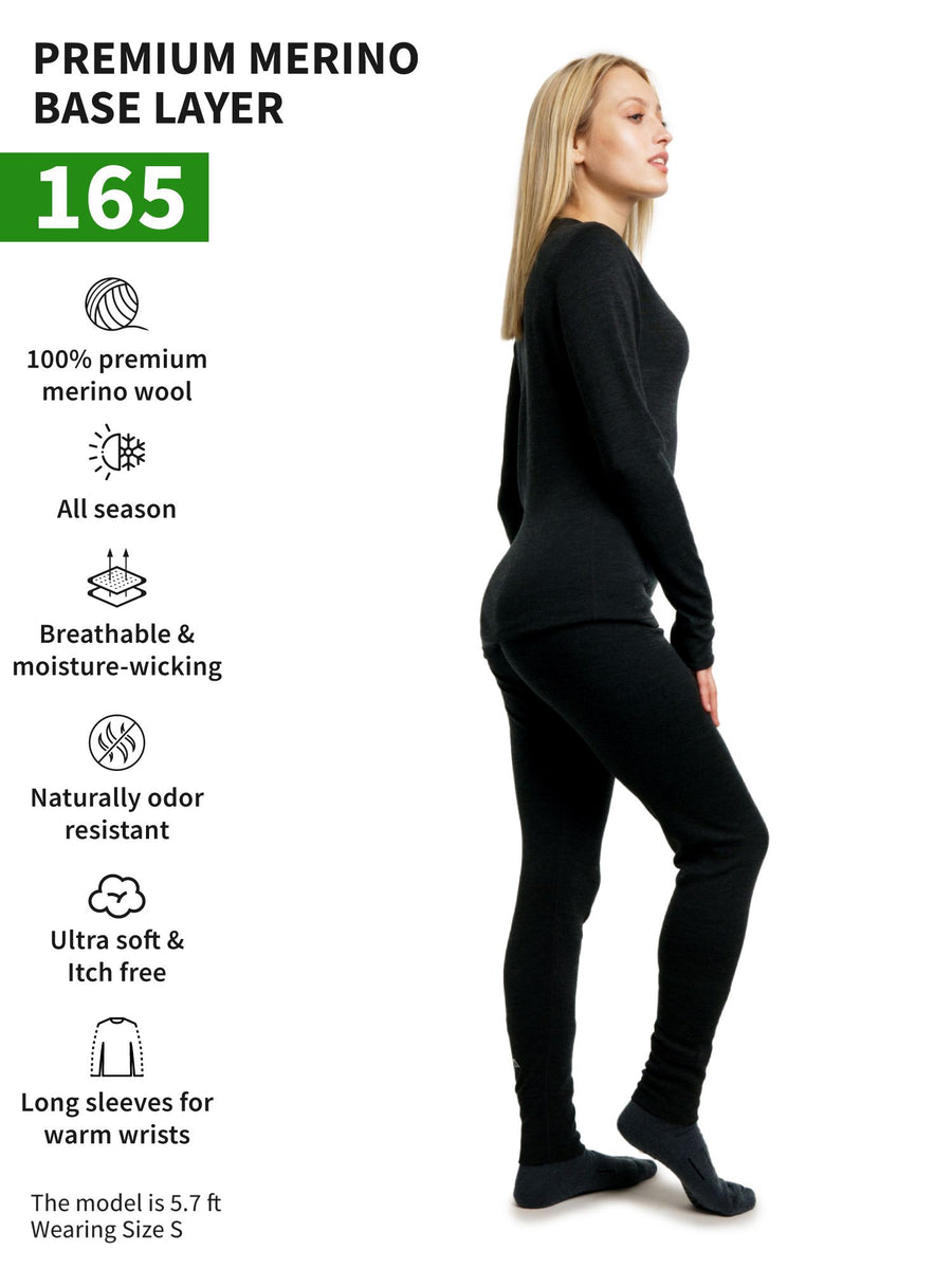 Women's Merino Thermal Set 165 Charcoal — view 2