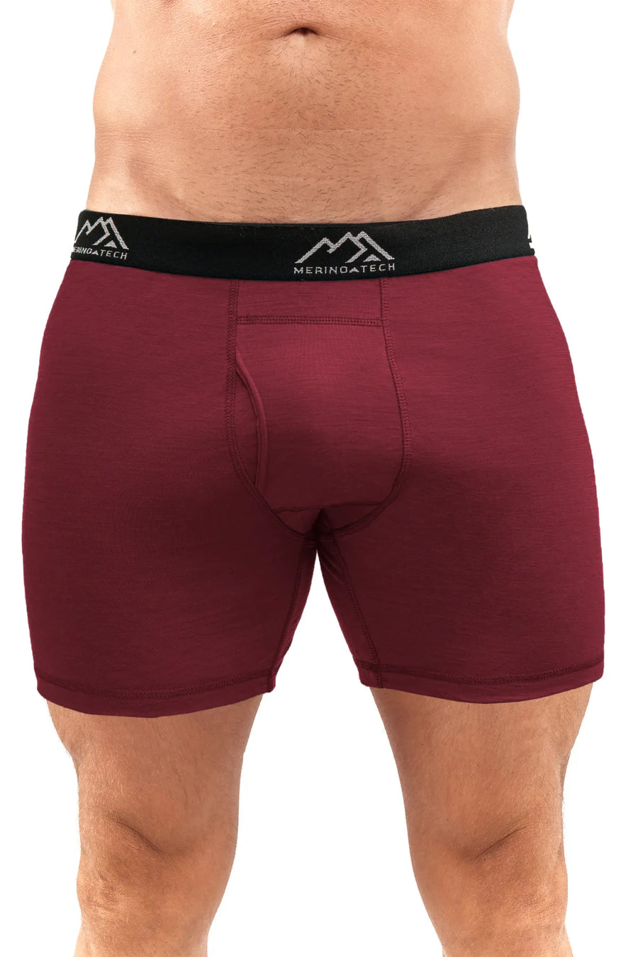 Men's Merino Boxers 190 Brief Burgundy, 1 pack