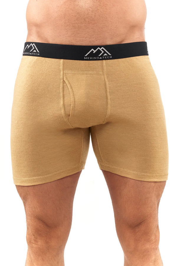 Men's Merino Boxers 190 Brief Camel, 1 pack