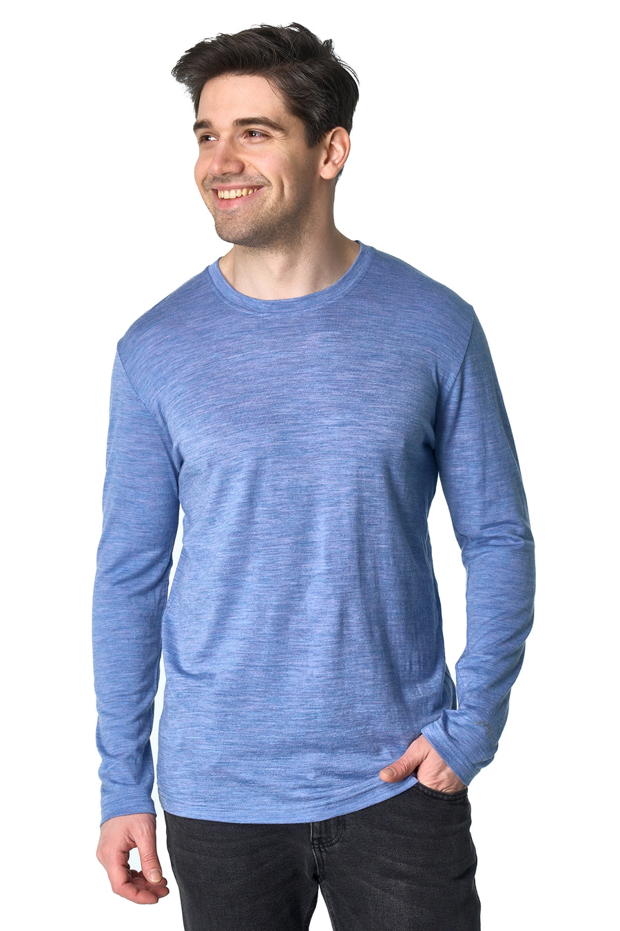 Men's Merino Long Sleeve 190 Blue Jeans — view 3