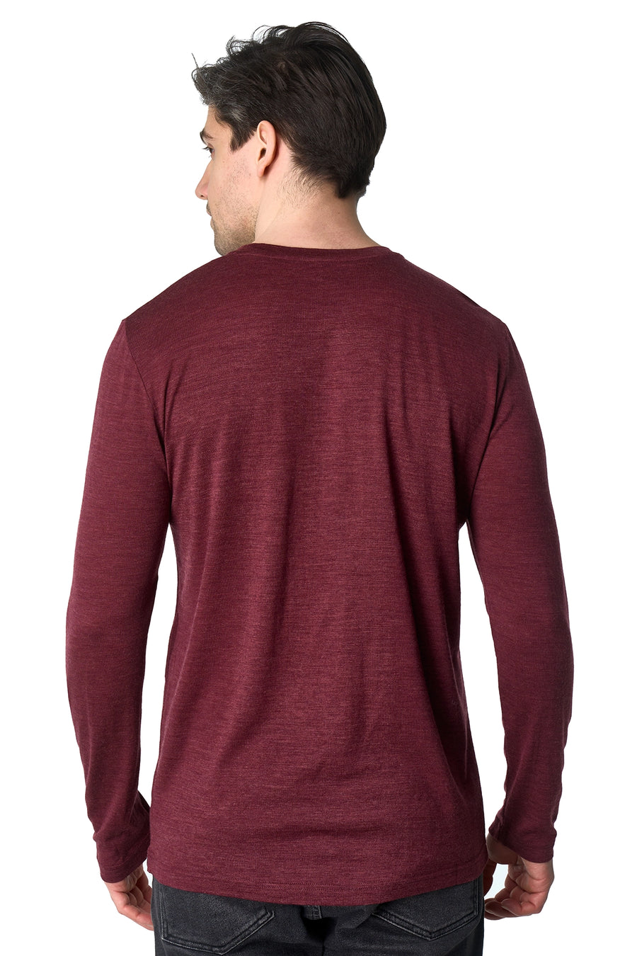 Men's Merino Long Sleeve 190 Burgundy Wine — view 2