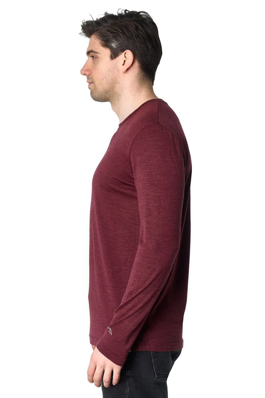 Men's Merino Long Sleeve 190 Burgundy Wine — view 4