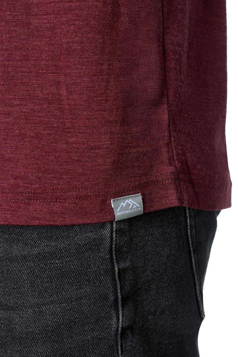 Men's Merino Long Sleeve 190 Burgundy Wine — view 6