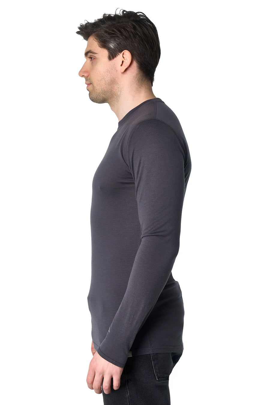 Men's Merino Long Sleeve 190 Dark Charcoal — view 3