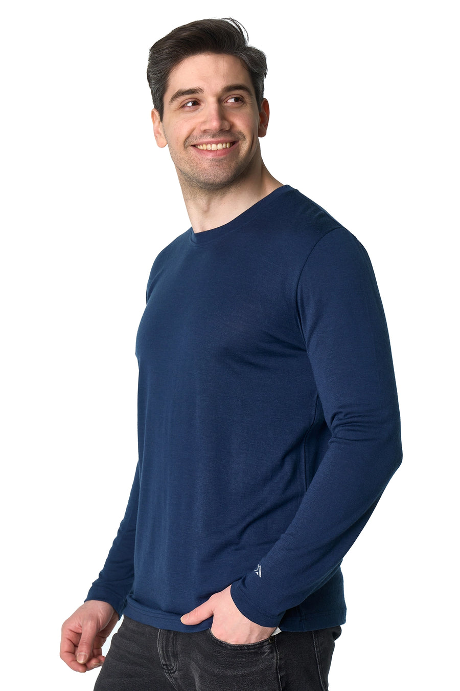 Men's Merino Long Sleeve 190 Dark Navy — view 3
