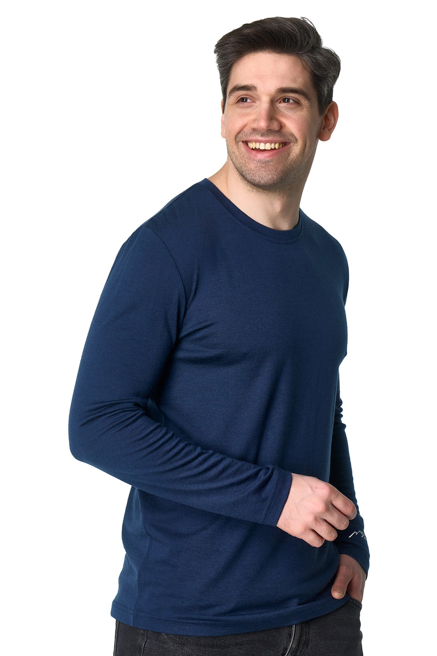 Men's Merino Long Sleeve 190 Dark Navy — view 4