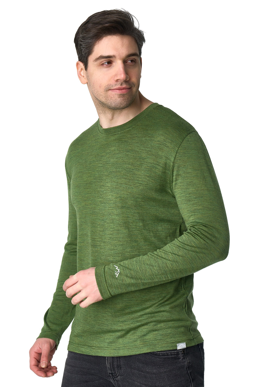 Men's Merino Long Sleeve 190 Olive Green — view 3