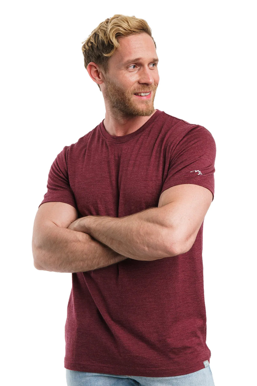 Men's Merino T-shirt 180 Burgundy Melange — view 3