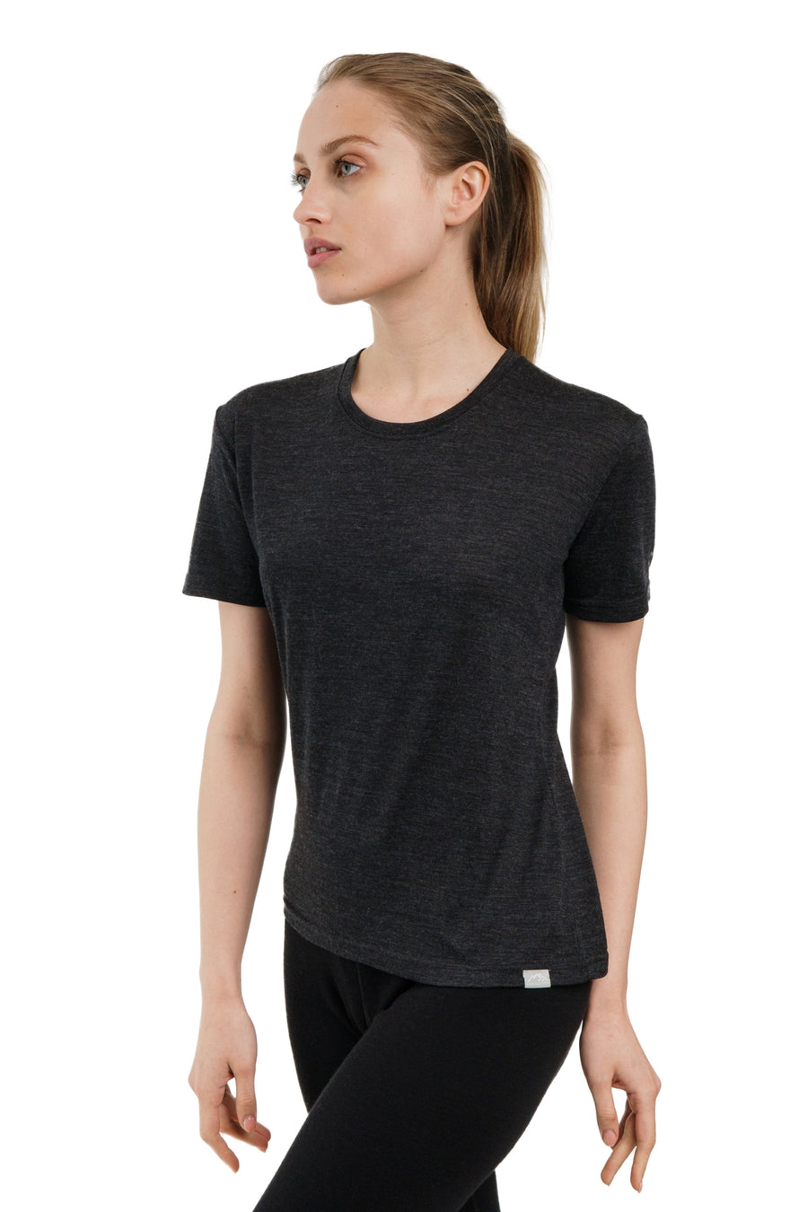 Women's Merino T-shirt 180 Ebony Gray Crewneck — view 2