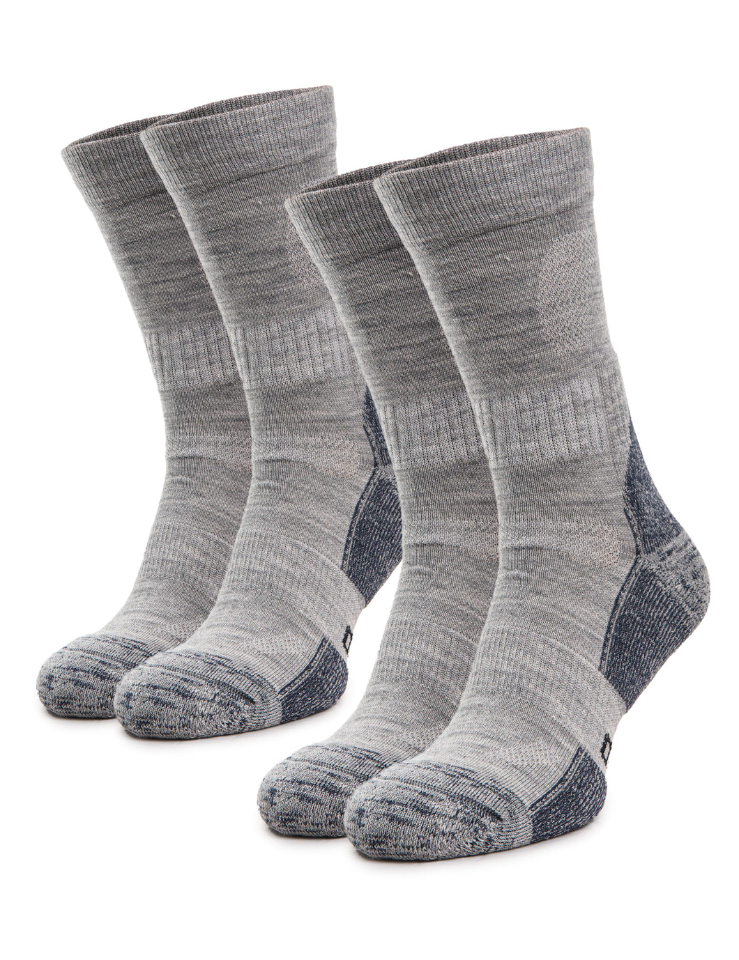 Merino Wool Hiking Socks - (Pack of 2) Asphalt