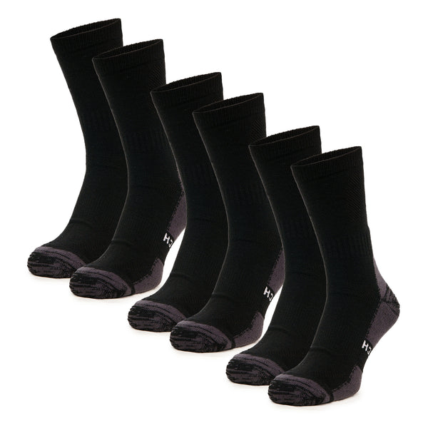 Merino Wool Hiking Socks, 3 pack, Coal Black