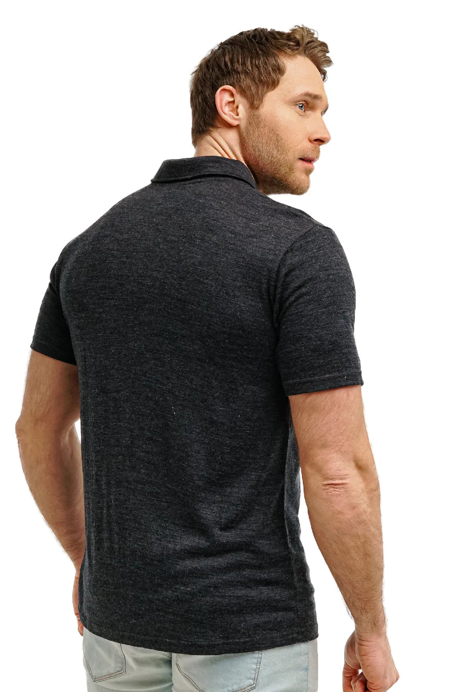 Men's Merino Polo 180 Charcoal Grey — view 2