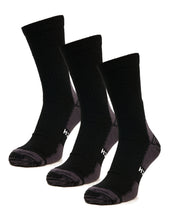 Load image into Gallery viewer, Merino Wool Hiking Socks - (Pack of 3) Black