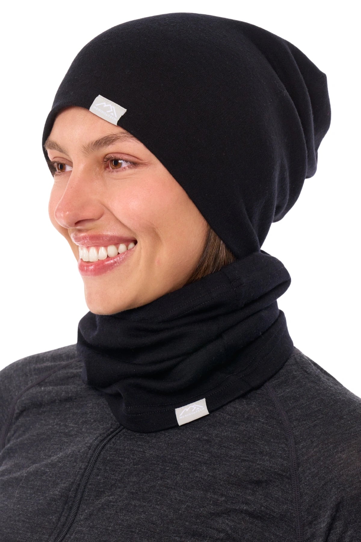 Adult Beanie Black + Gaiter — view 2