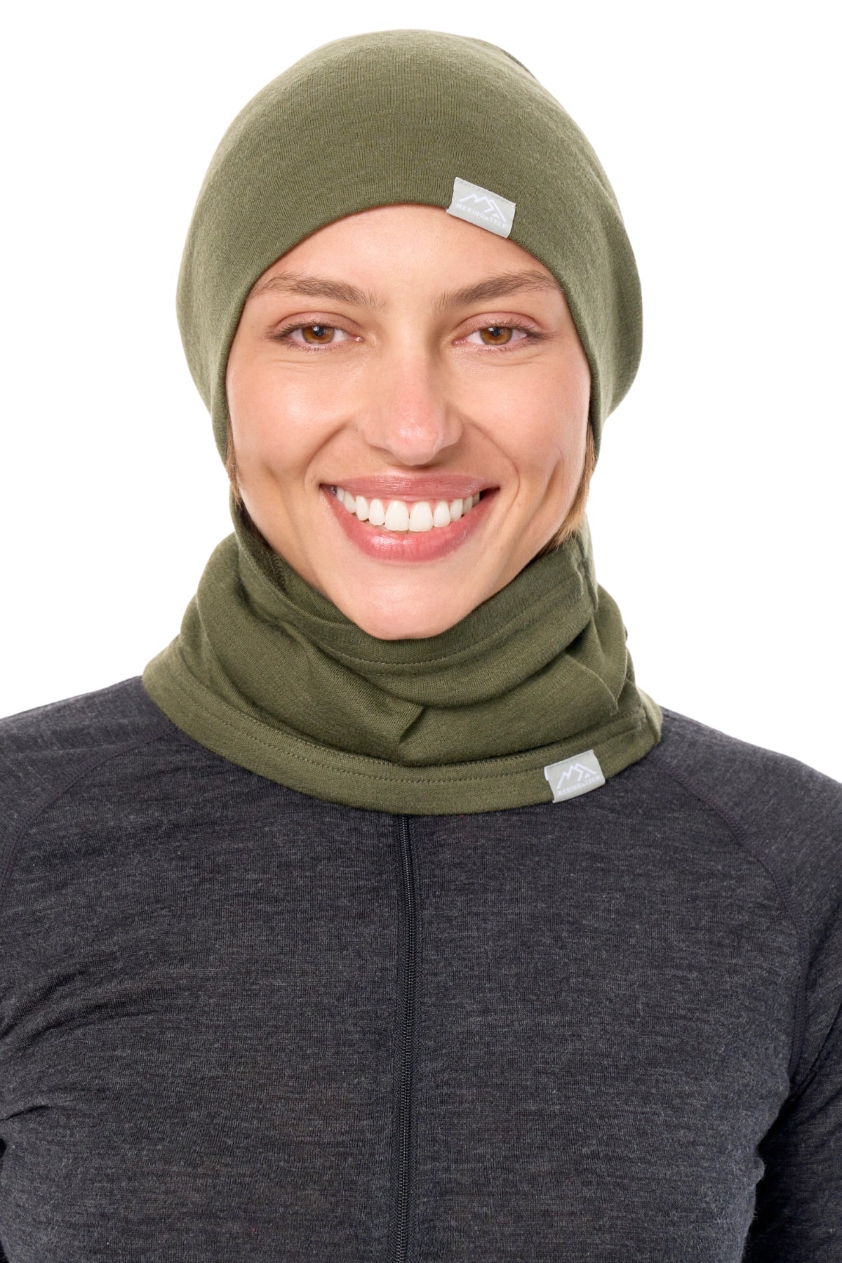 Adult Beanie Dark Olive + Gaiter