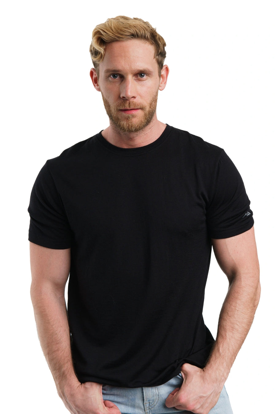 Men's Merino T-shirt 180 Black Ink with socks