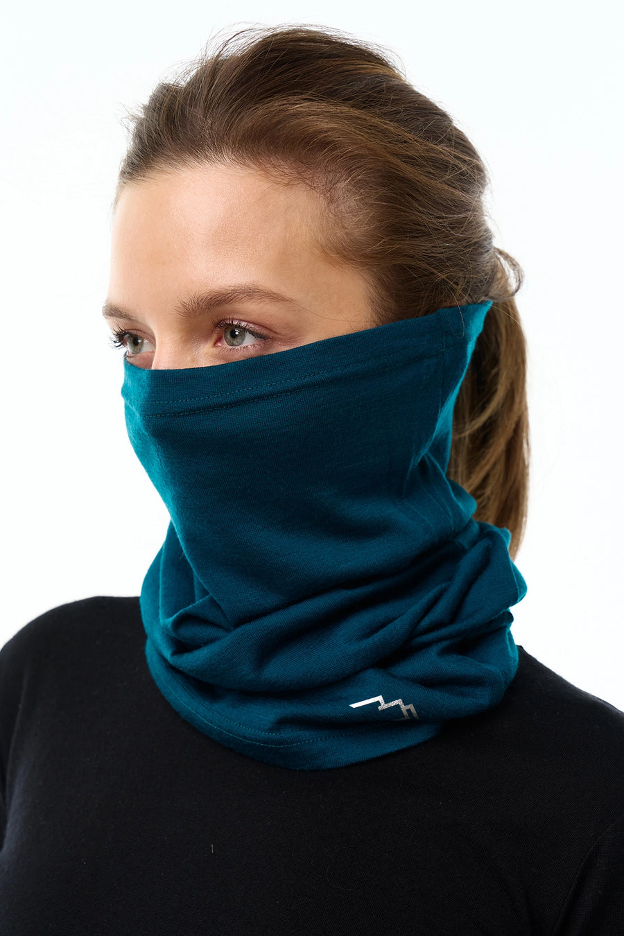 Merino Neck Gaiter 165 Deep Teal — view 4