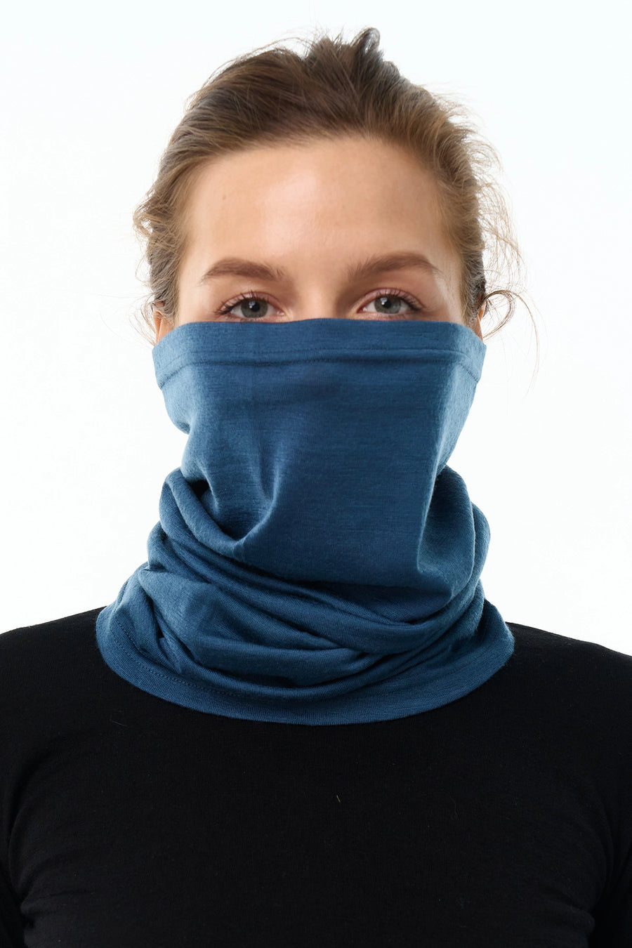 Merino Neck Gaiter 165 Denim Blue — view 4