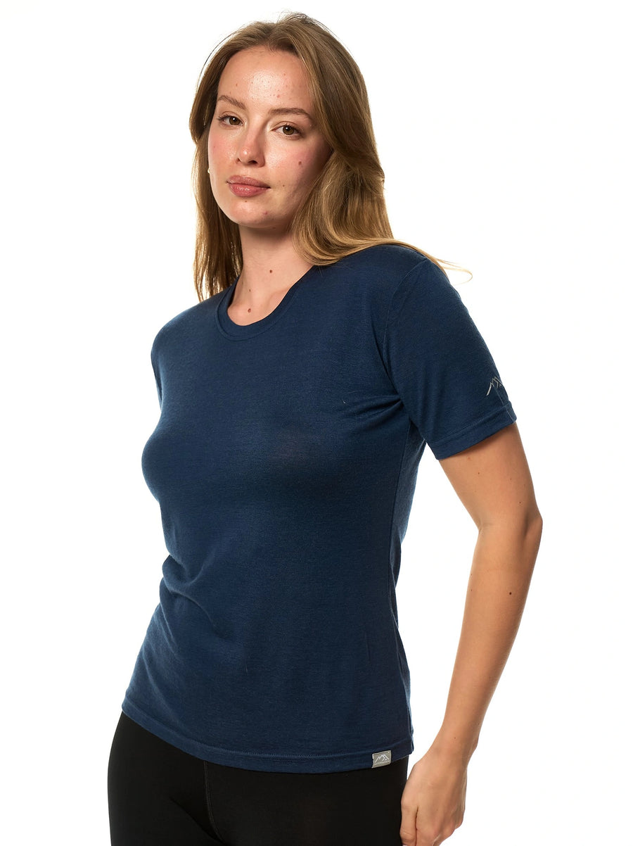 Women's Merino T-shirt 180 Navy Crewneck with socks
