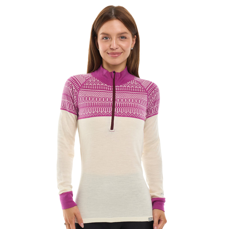 Geometric – Orchid on Cream, front