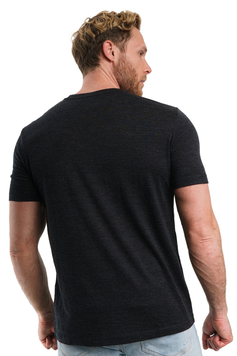 Men's Merino T-shirt 180 Charcoal Grey with socks — view 2