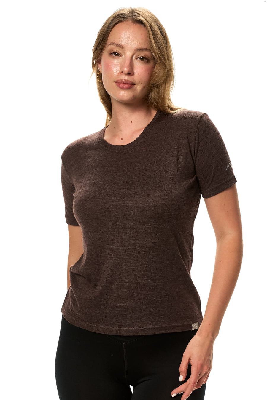 Women's Merino T-shirt 180 Chocolate Crewneck