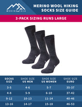 Load image into Gallery viewer, Merino Wool Hiking Socks - Multicolor: Black, Red, Charcoal