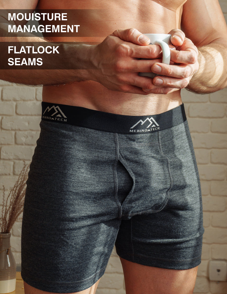 Men's Merino Boxers 190 Black, 2 pack — view 5