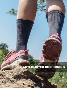 Merino Wool Hiking Socks - (Pack of 2) Chalk White