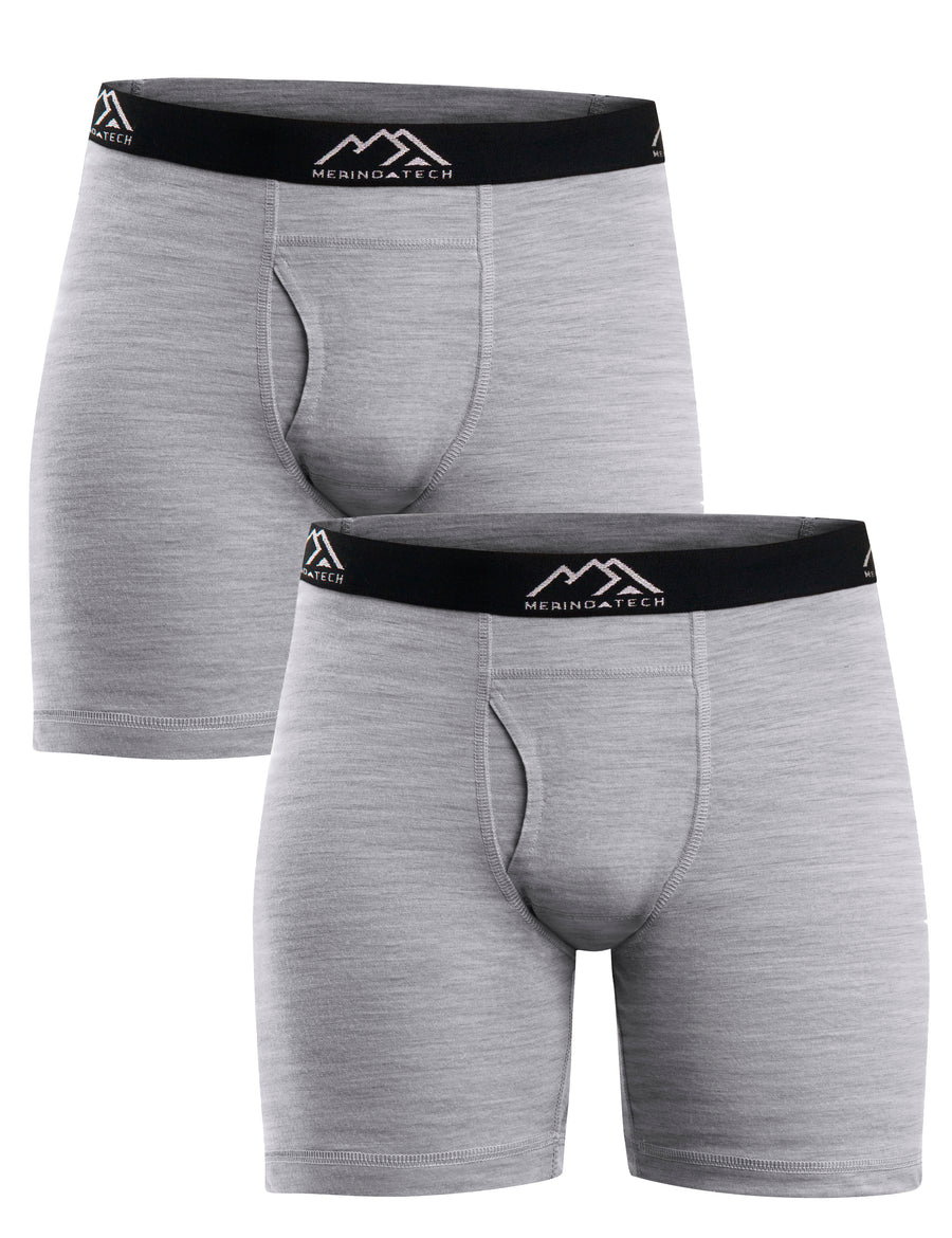 Men's Merino Boxers 190 Heathered Grey, 2 pack — view 3