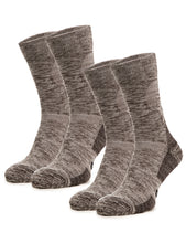 Load image into Gallery viewer, Merino Wool Hiking Socks - (Pack of 2) Heather Brown