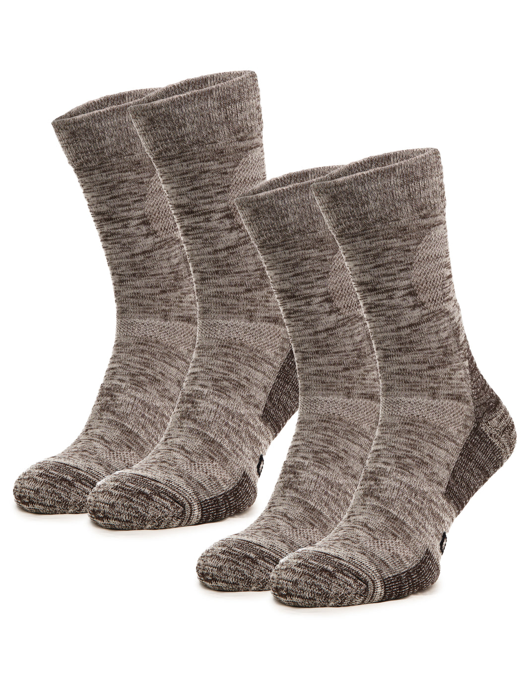Merino Wool Hiking Socks - (Pack of 2) Heather Brown