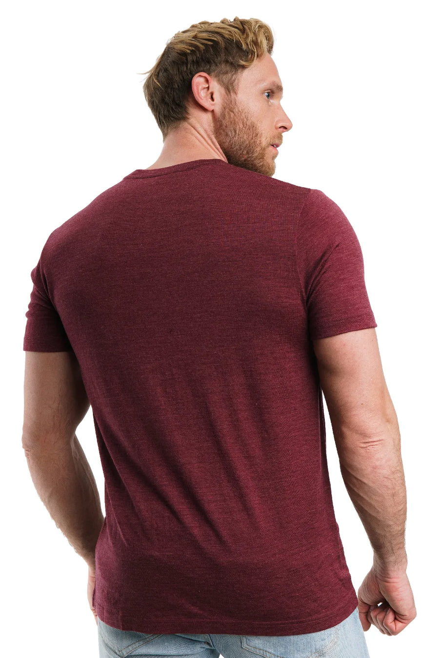 Men's Merino T-shirt 180 Burgundy Melange — view 2