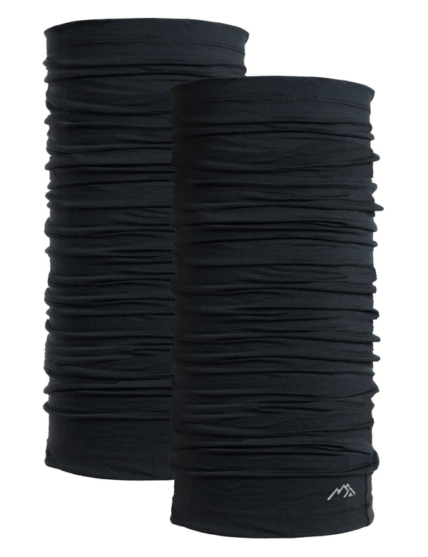 Merino Neck Gaiter Charcoal, 2 pack
