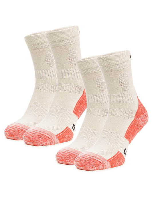 Merino Wool Hiking Socks - (Pack of 2) Creamy Orange