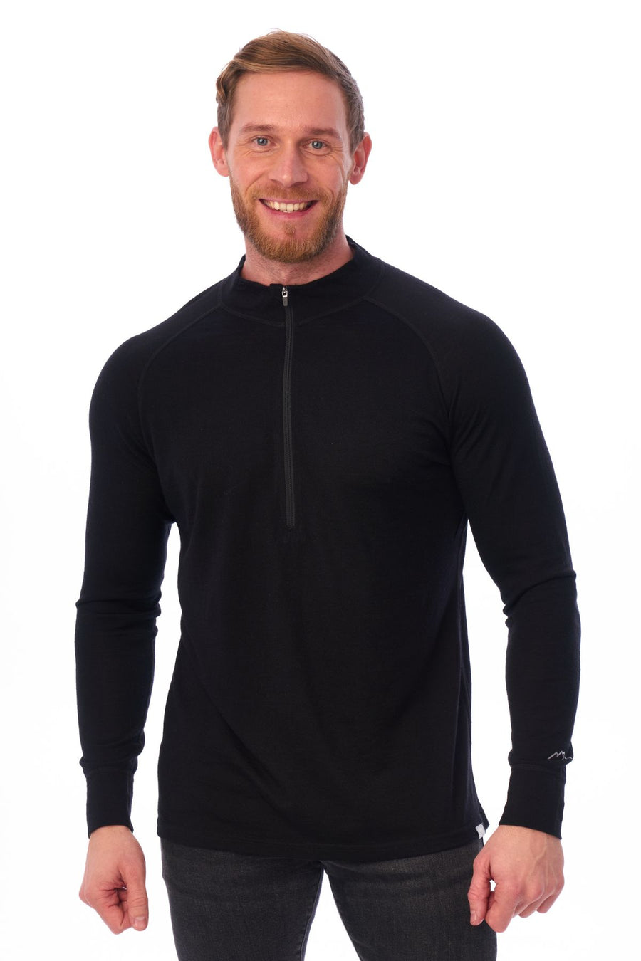 Men's Merino Half Zip Long Sleeve 165 Black — view 2