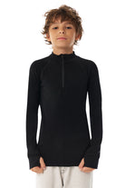 Kids' Merino Half Zip Long Sleeve 250 Black — view 5