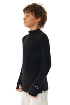 Kids' Merino Half Zip Long Sleeve 250 Black — view 7