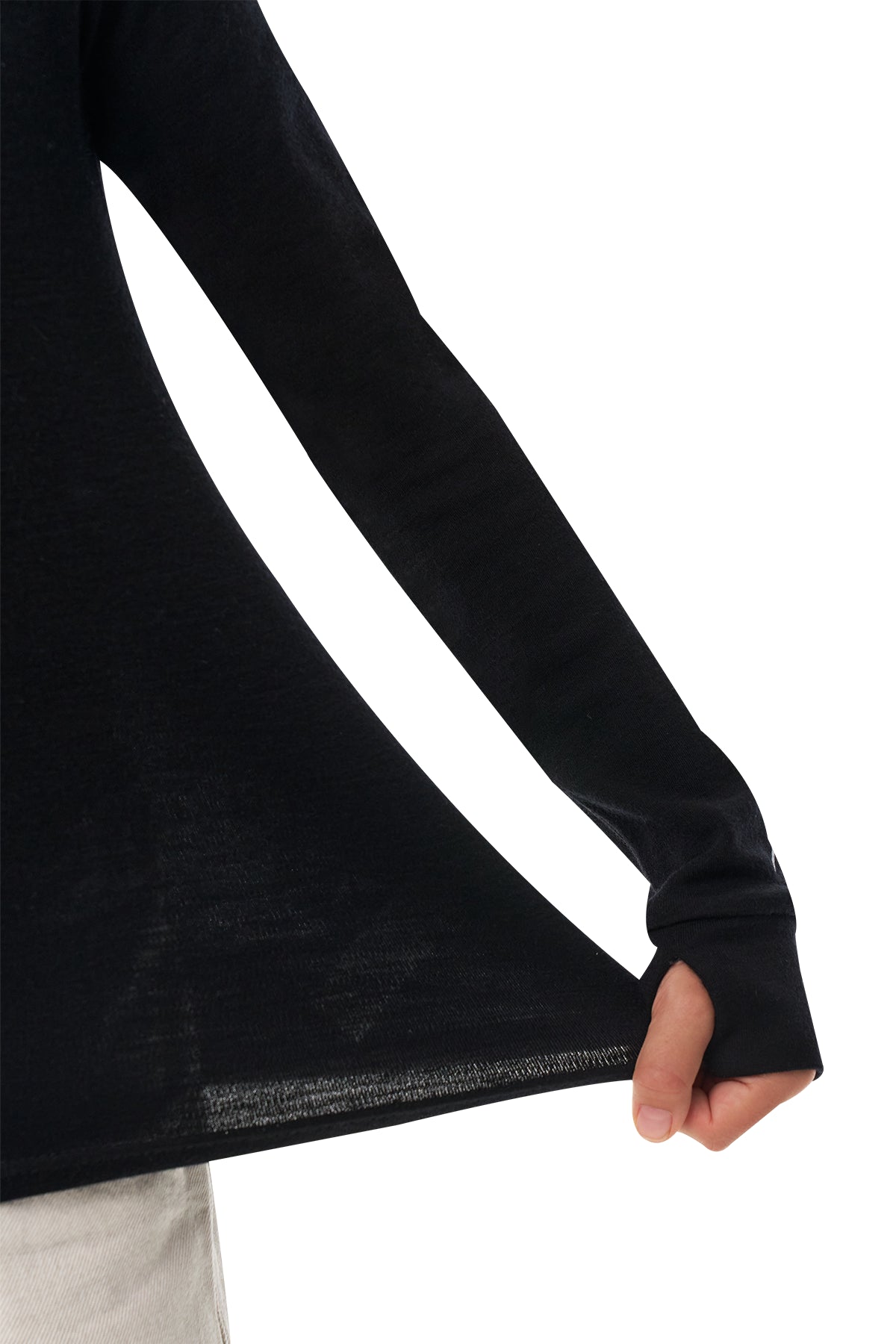 Kids' Merino Half Zip Long Sleeve 250 Black — view 9