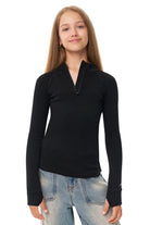 Kids' Merino Half Zip Long Sleeve 250 Black