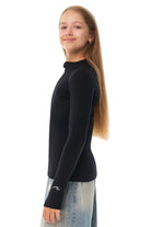 Kids' Merino Half Zip Long Sleeve 250 Black — view 3