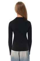 Kids' Merino Half Zip Long Sleeve 250 Black — view 2