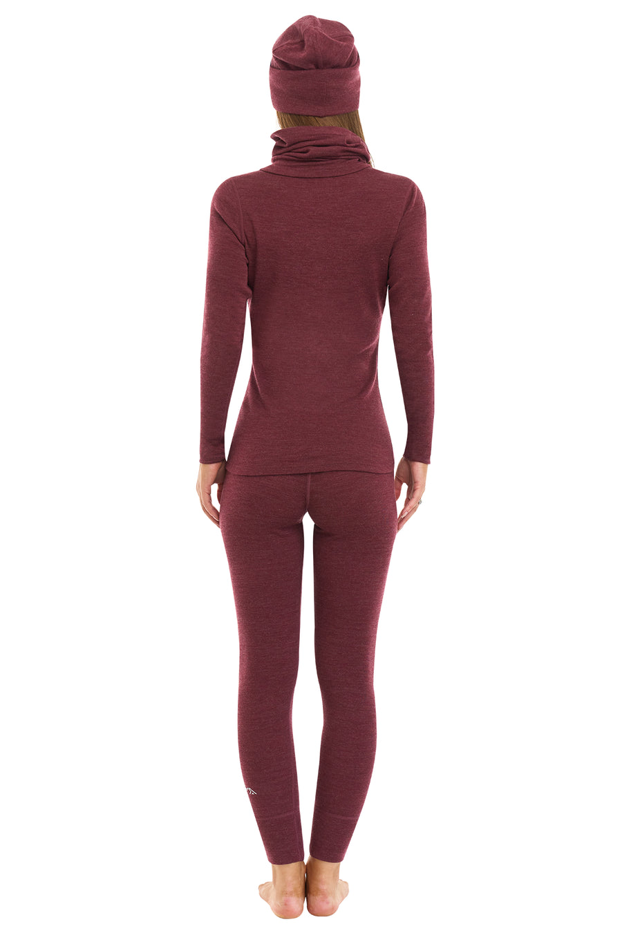 Women's Burgundy Merino Wool Set 250 + Beanie & Gaiter