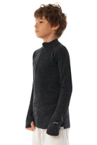 Kids' Merino Half Zip Long Sleeve 250 Charcoal Grey — view 7